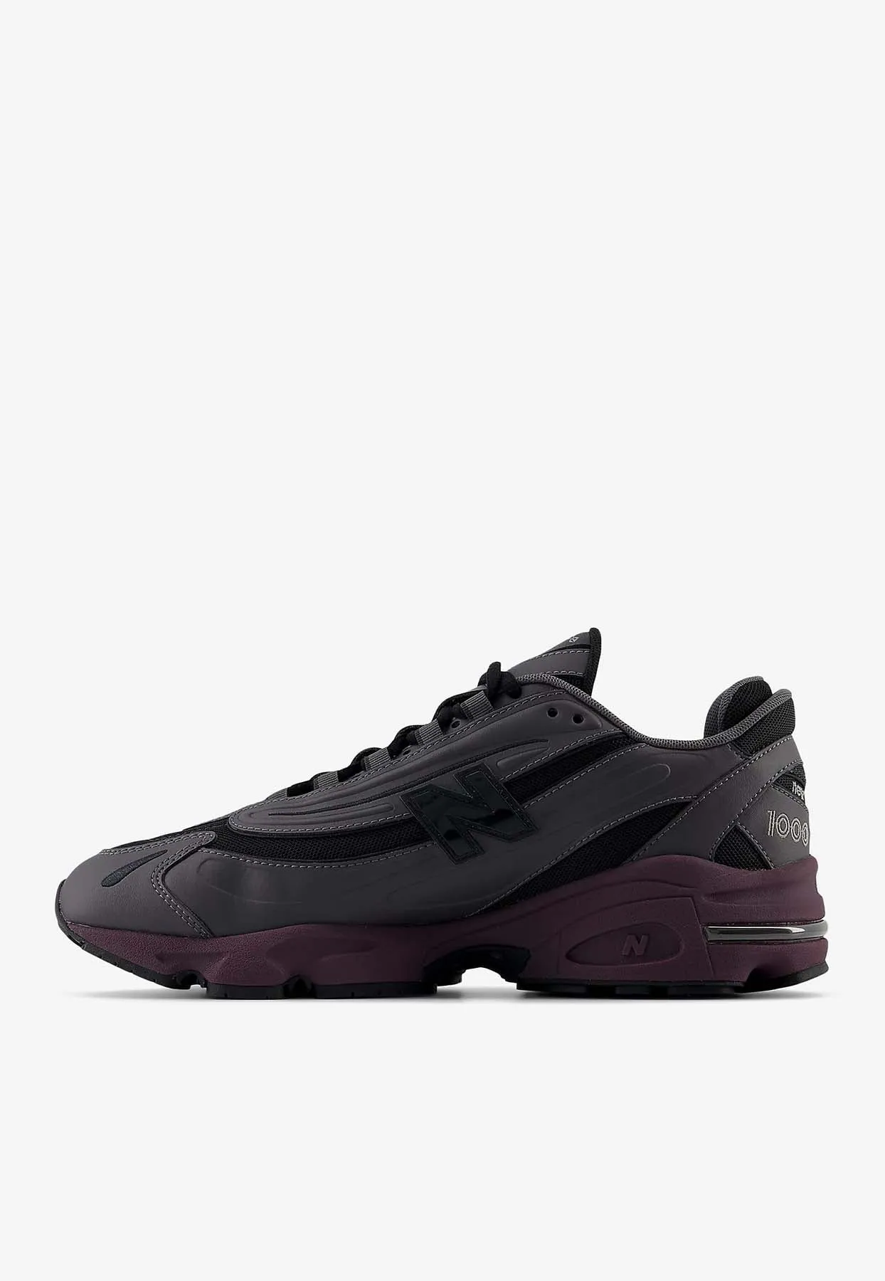 1000 Low-Top Sneakers in Magnet with Plum Brown