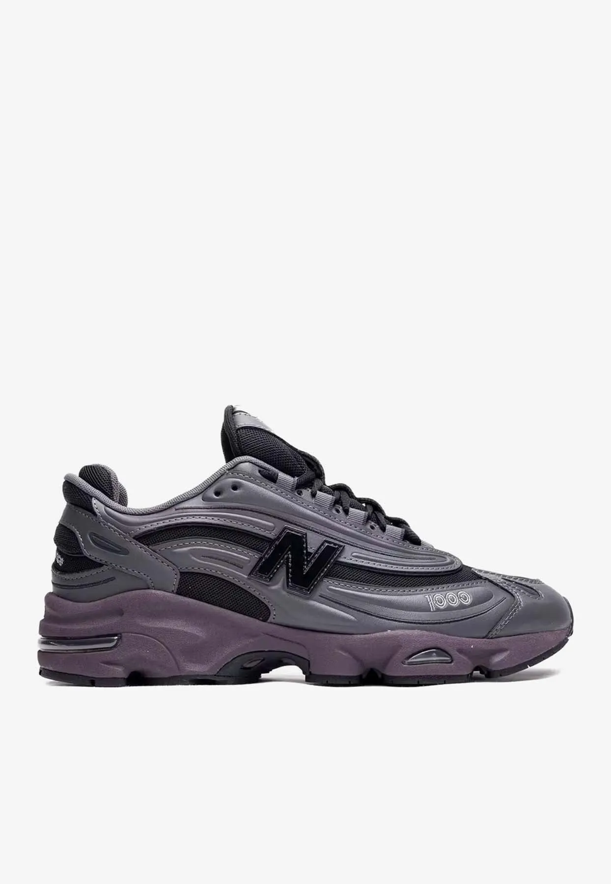 1000 Low-Top Sneakers in Magnet with Plum Brown