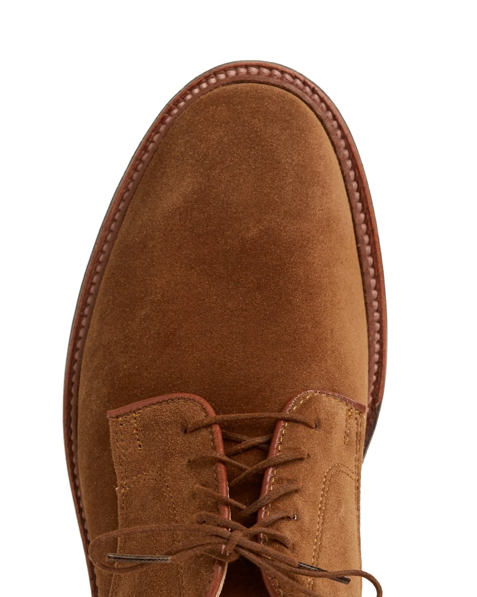 Alden Unlined Suede Plain Toe Blucher Shoe: Snuff 29336F