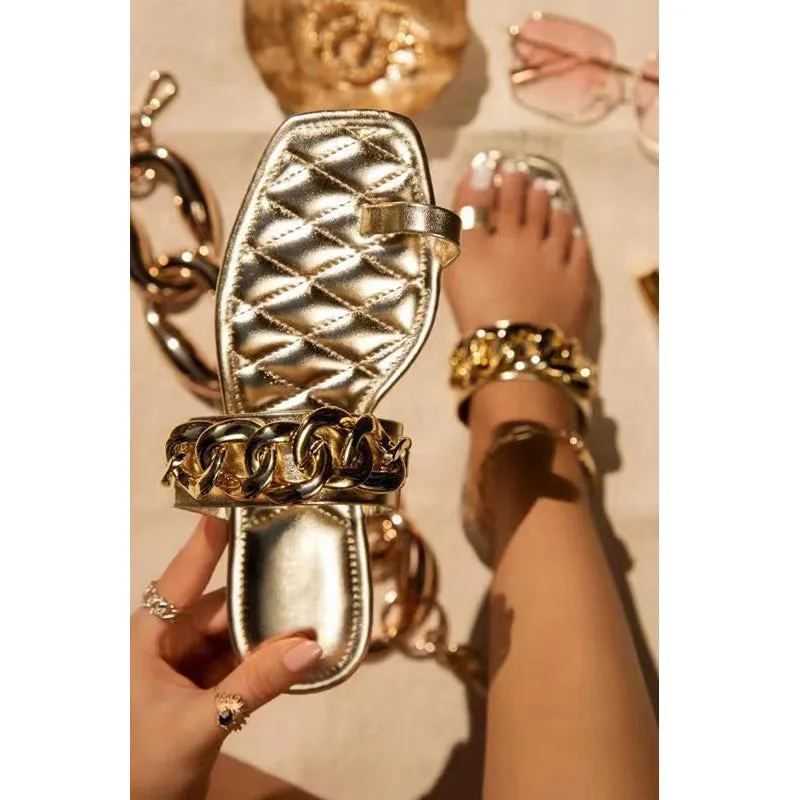 Cilool  Flat Heels Open Toe Backless Slippers
