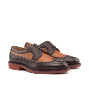 DapperFam Zephyr in Cognac / Dark Brown Men's Italian Full Grain Leather Longwing Blucher