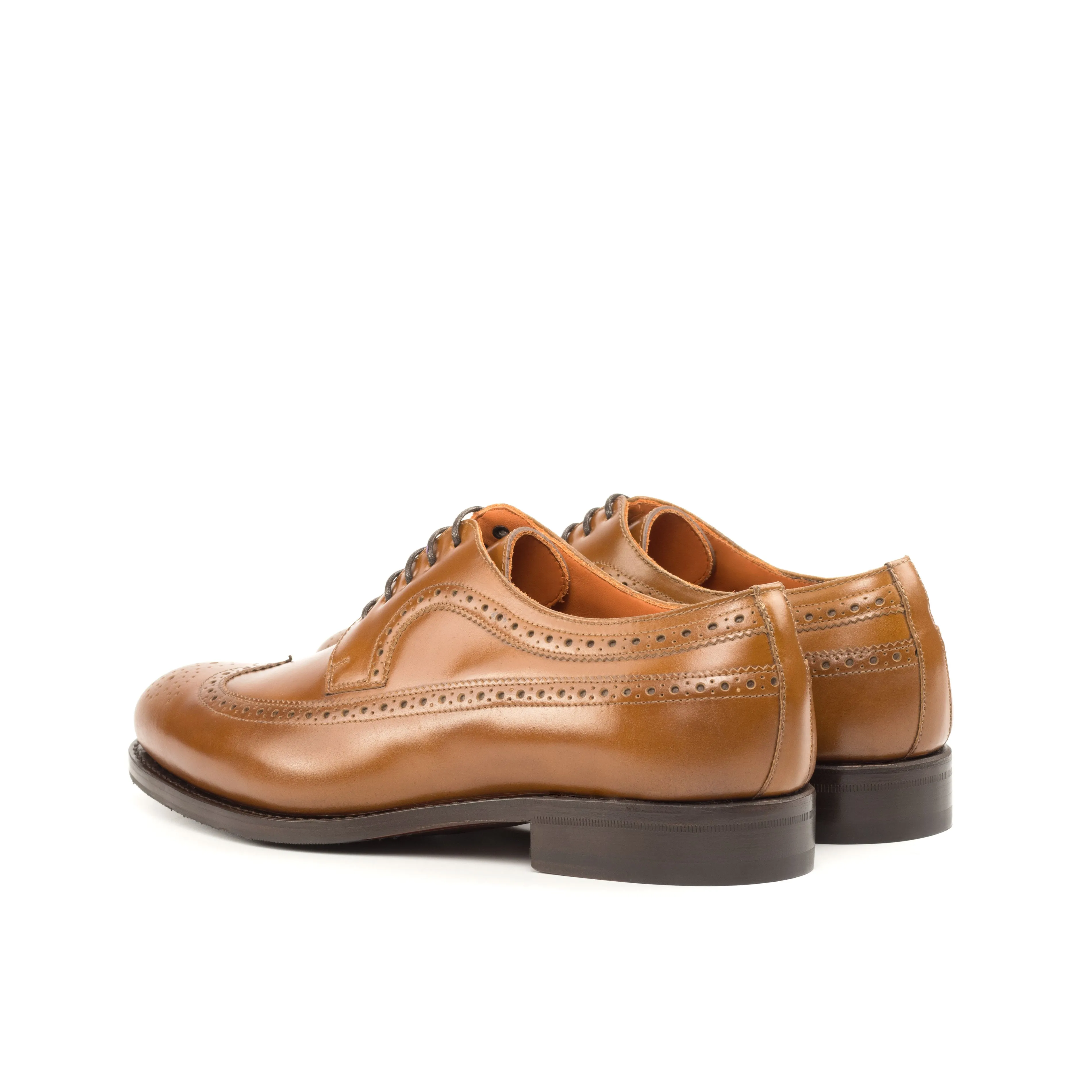 DapperFam Zephyr in Cognac Men's Italian Cordovan Leather Longwing Blucher