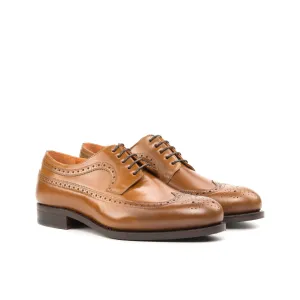 DapperFam Zephyr in Cognac Men's Italian Cordovan Leather Longwing Blucher