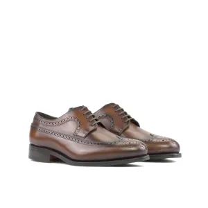 DapperFam Zephyr in Med Brown Men's Italian Leather Longwing Blucher