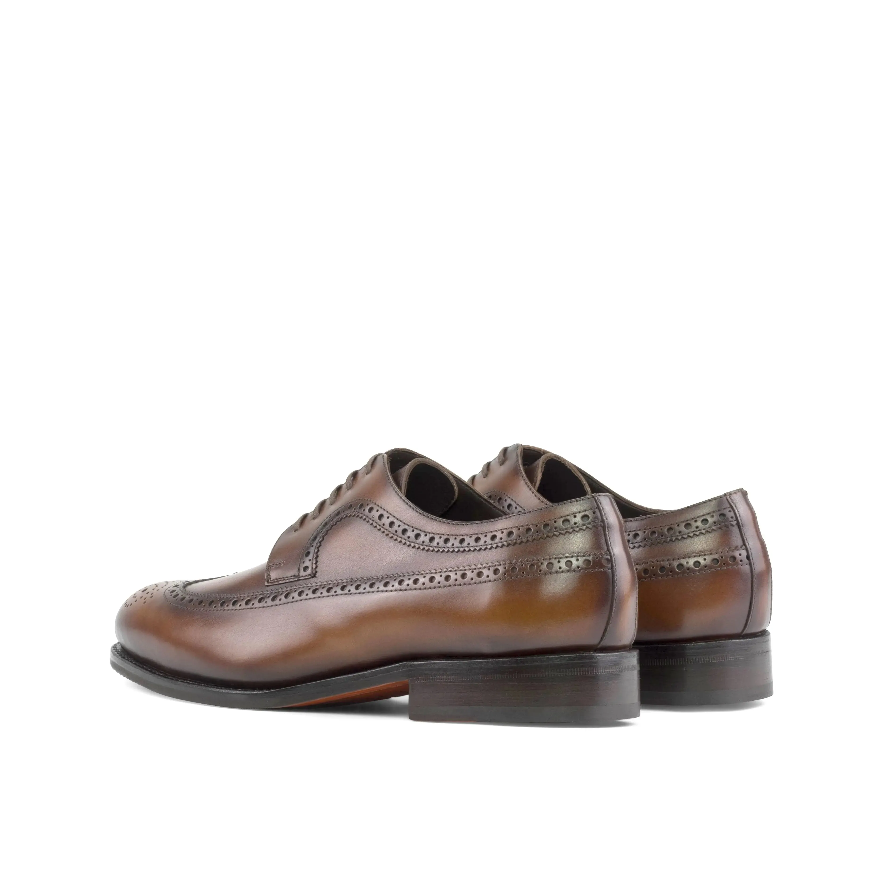 DapperFam Zephyr in Med Brown Men's Italian Leather Longwing Blucher