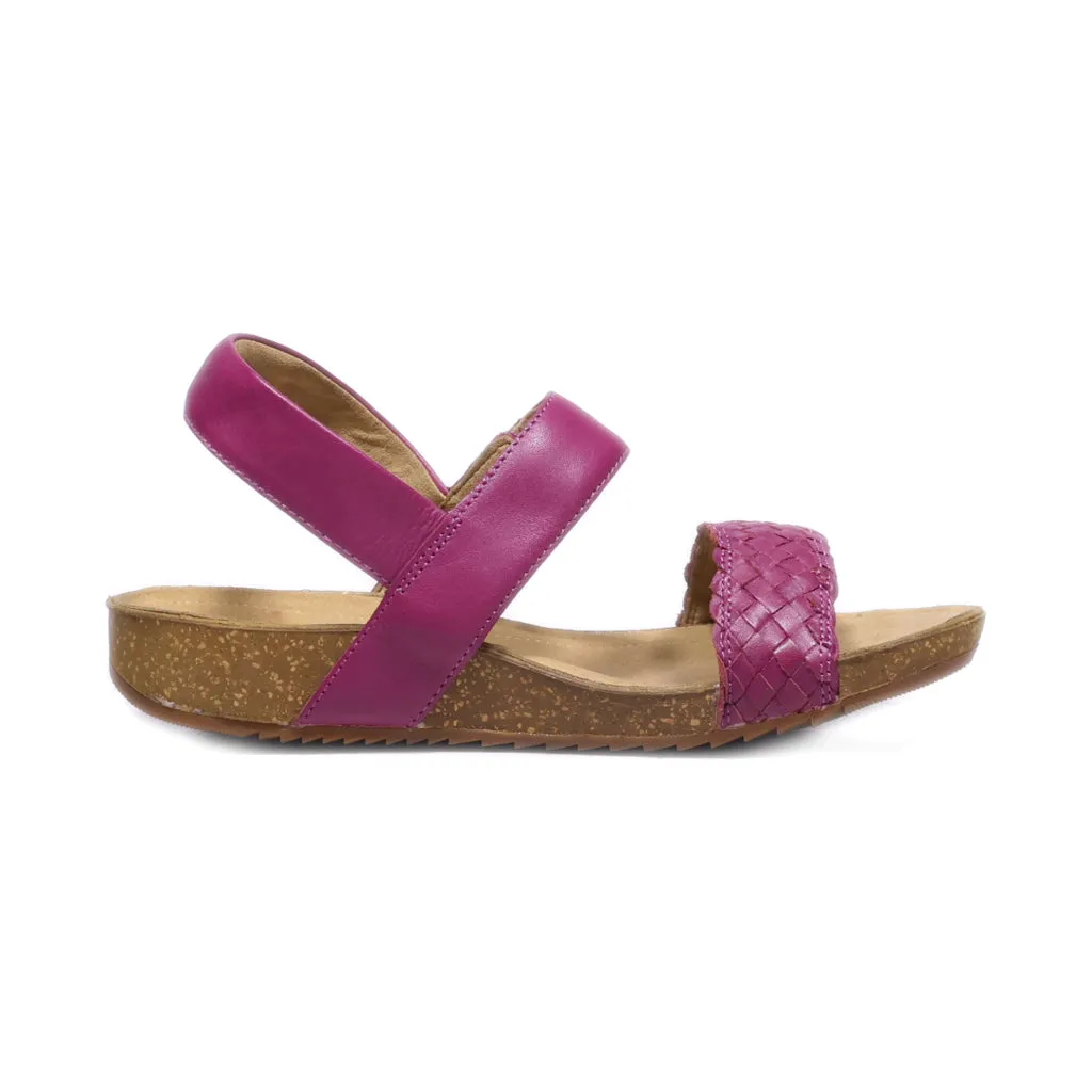 Hotter Flat Sandals Leather Purple Colour For Women
