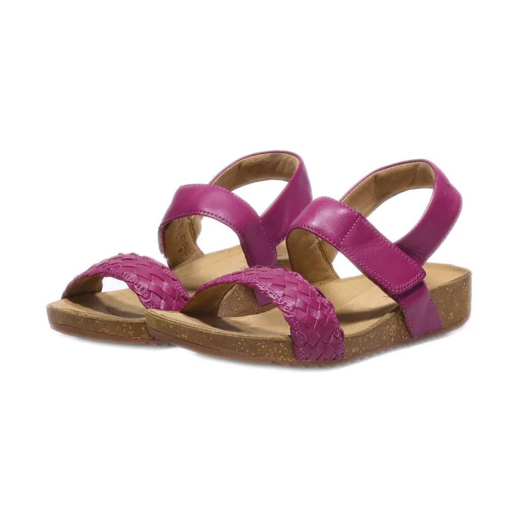 Hotter Flat Sandals Leather Purple Colour For Women