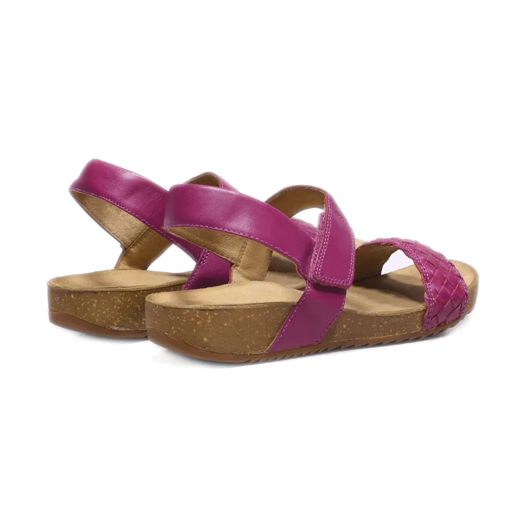 Hotter Flat Sandals Leather Purple Colour For Women