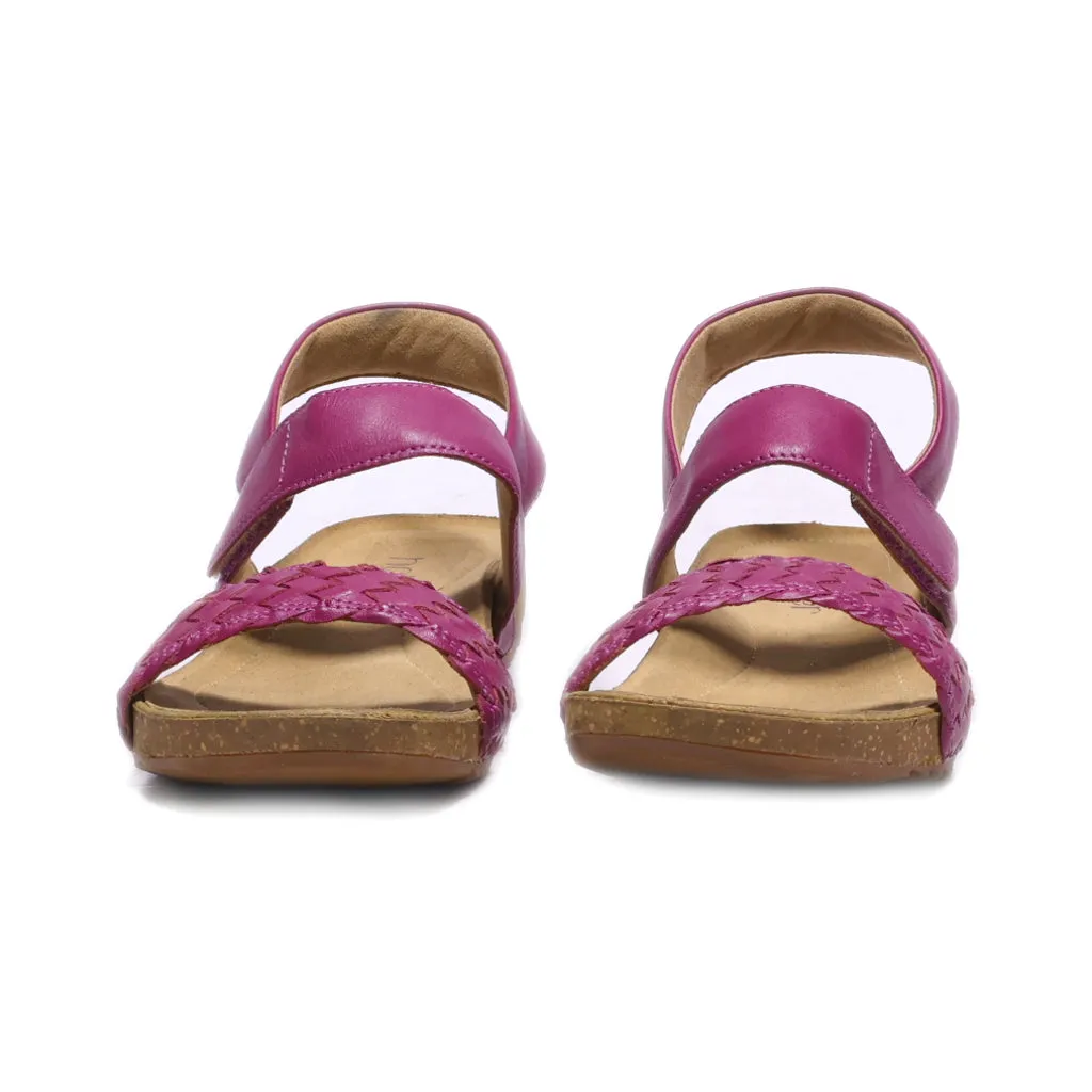 Hotter Flat Sandals Leather Purple Colour For Women