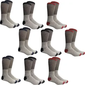 Insulated Thermal Cotton Cold Weather Crew Socks for Men or Women -9_Pack-Women