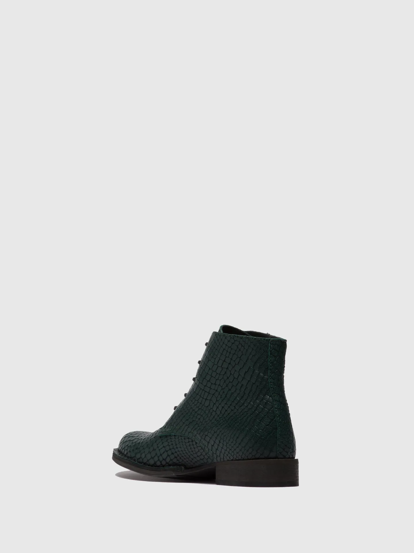 Lace-up Ankle Boots ROOT045FLY CROCO GREEN FOREST