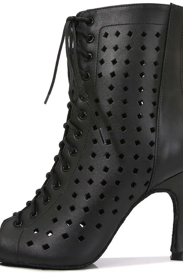 lace-up fish mouth boots
