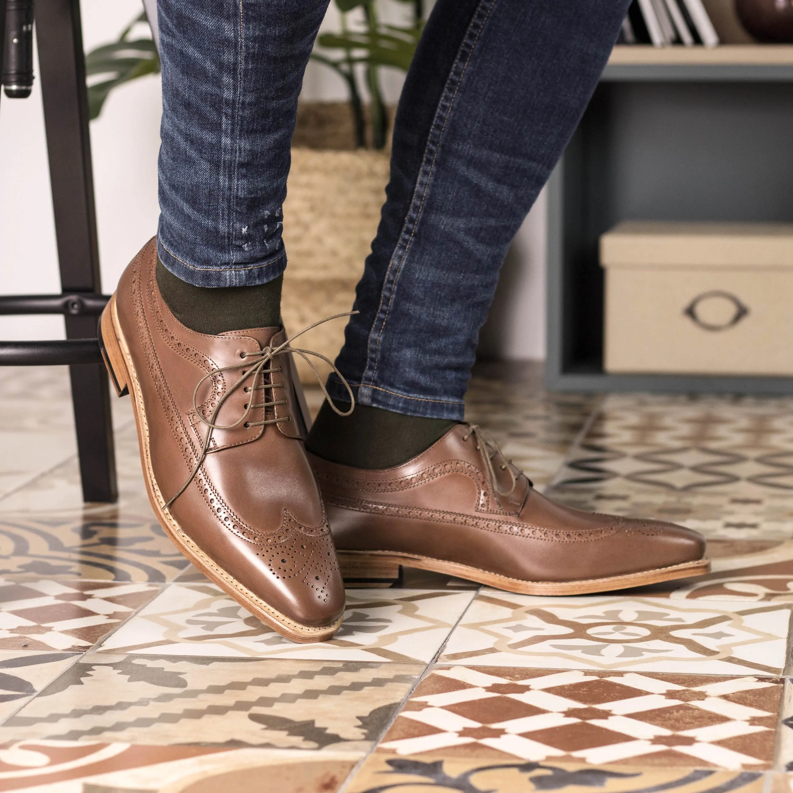 Light Brown Longwing Blucher Shoes