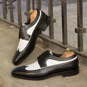 Longwing Blucher-Box Calf, White, Black-Wholesale
