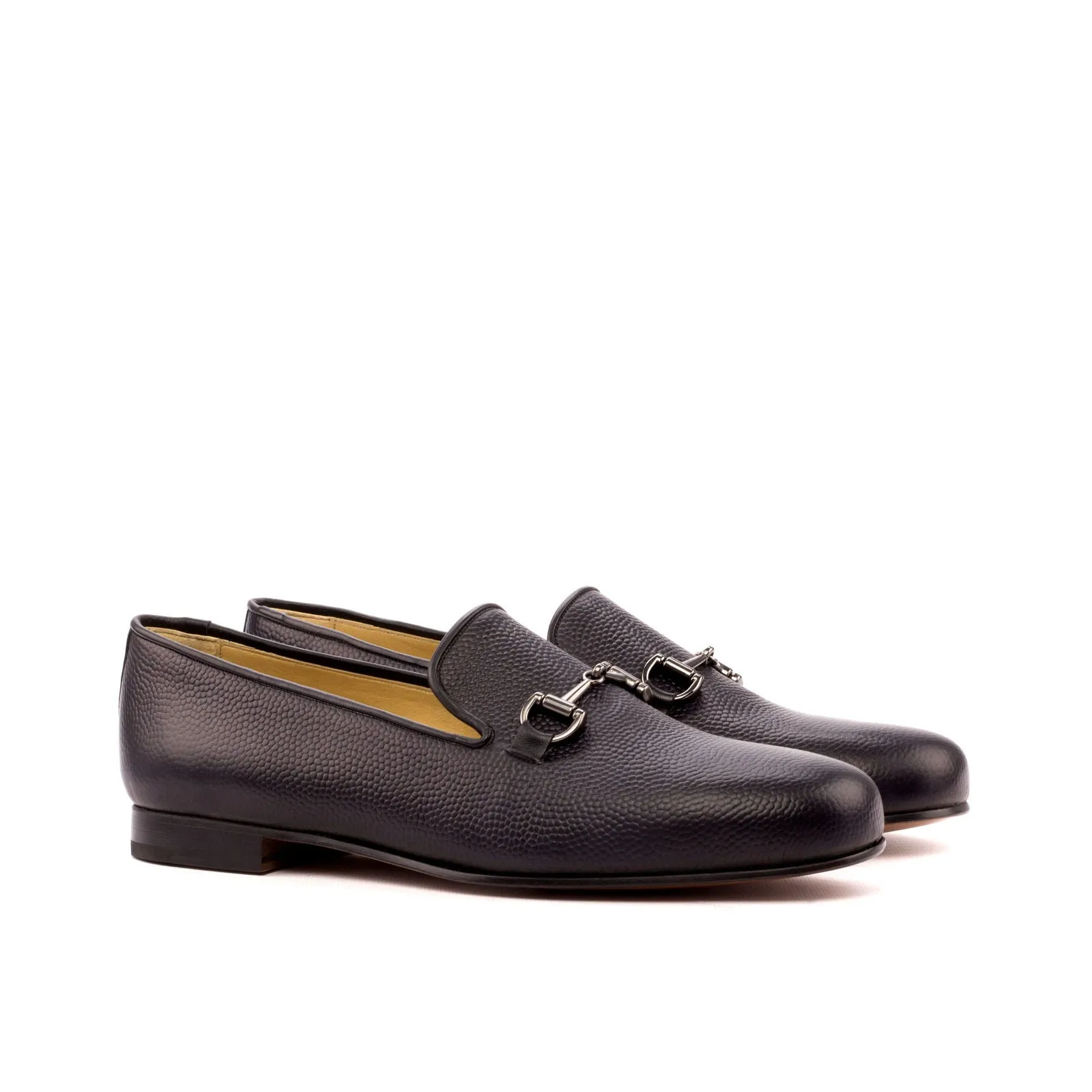 Men's Wellington Leather Slippers Wide Plus Size Black 3483