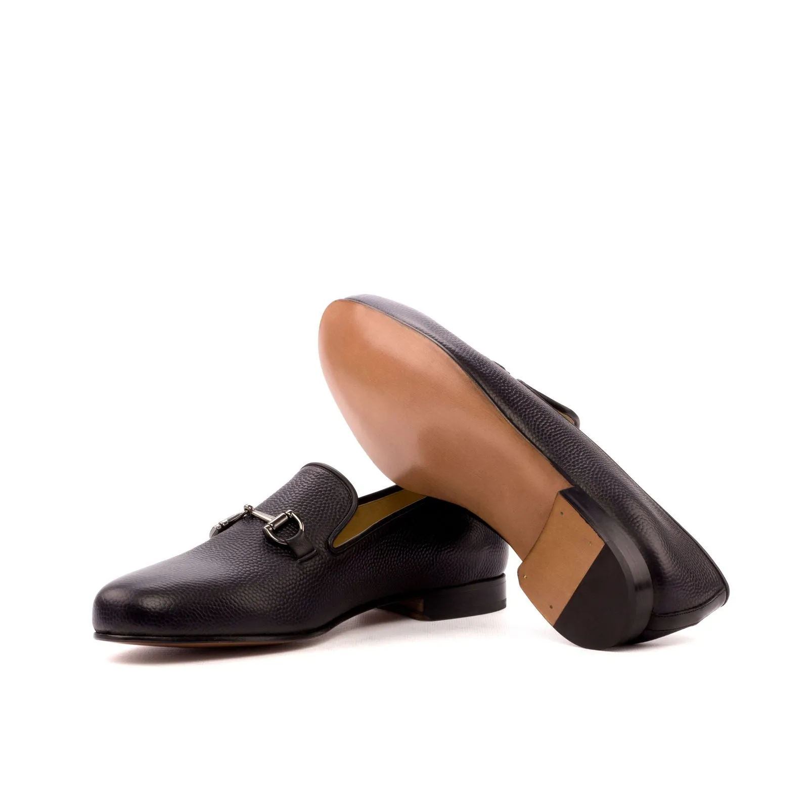 Men's Wellington Leather Slippers Wide Plus Size Black 3483