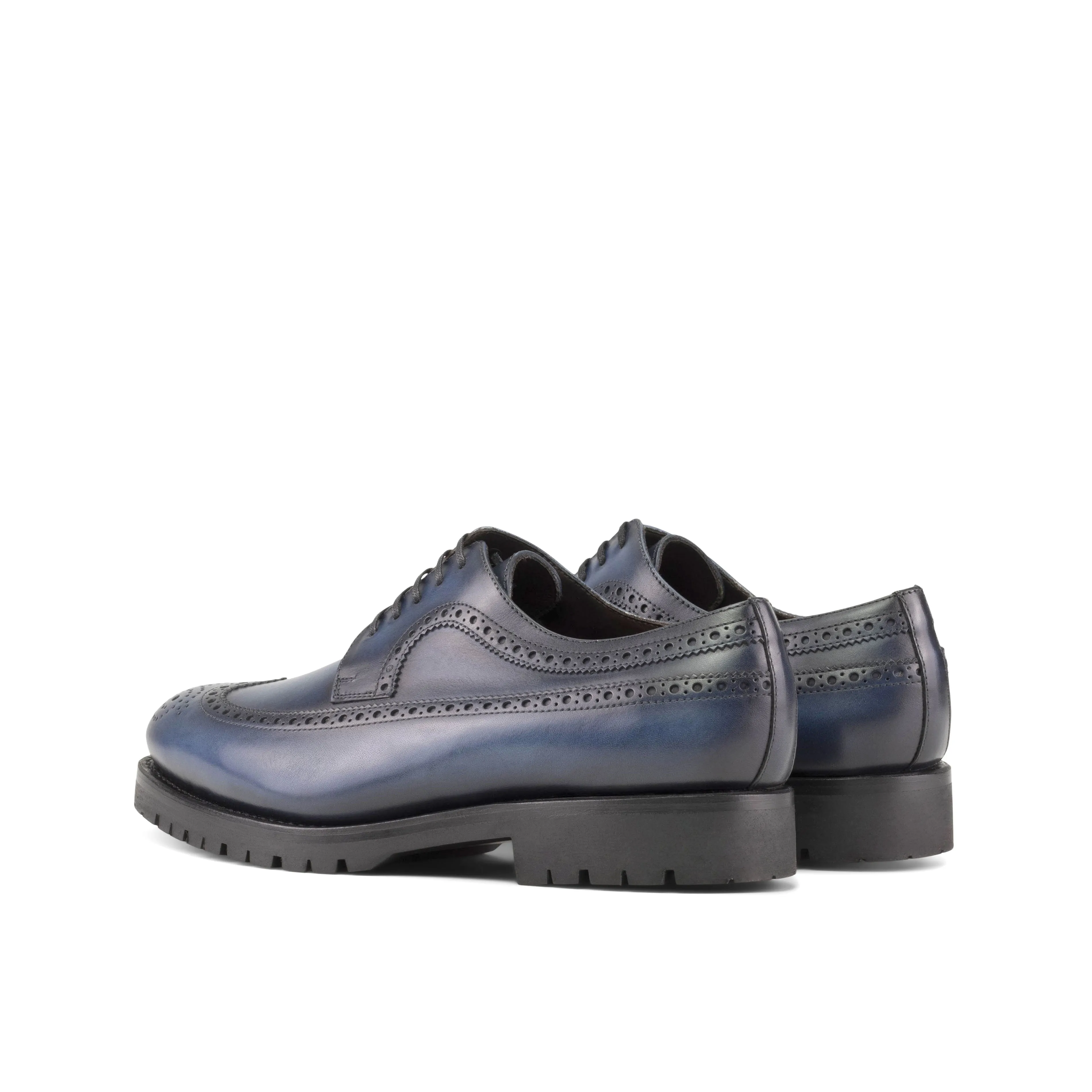 Navy Blue Longwing Blucher Chunky Shoes