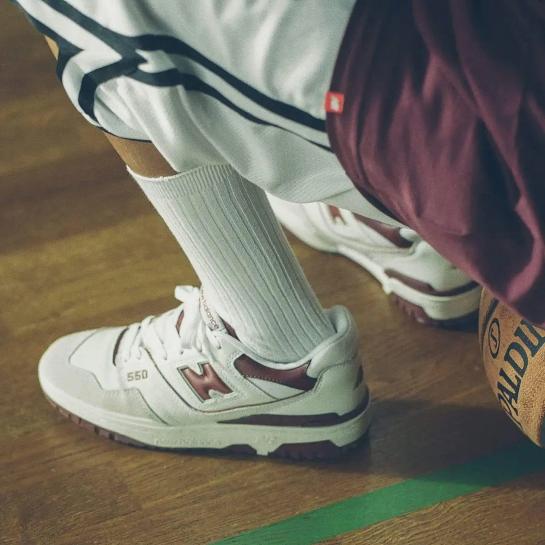 New Balance 550 Sea Salt Burgundy