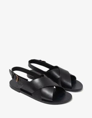 Saint Laurent Black Mojave Leather Sandals