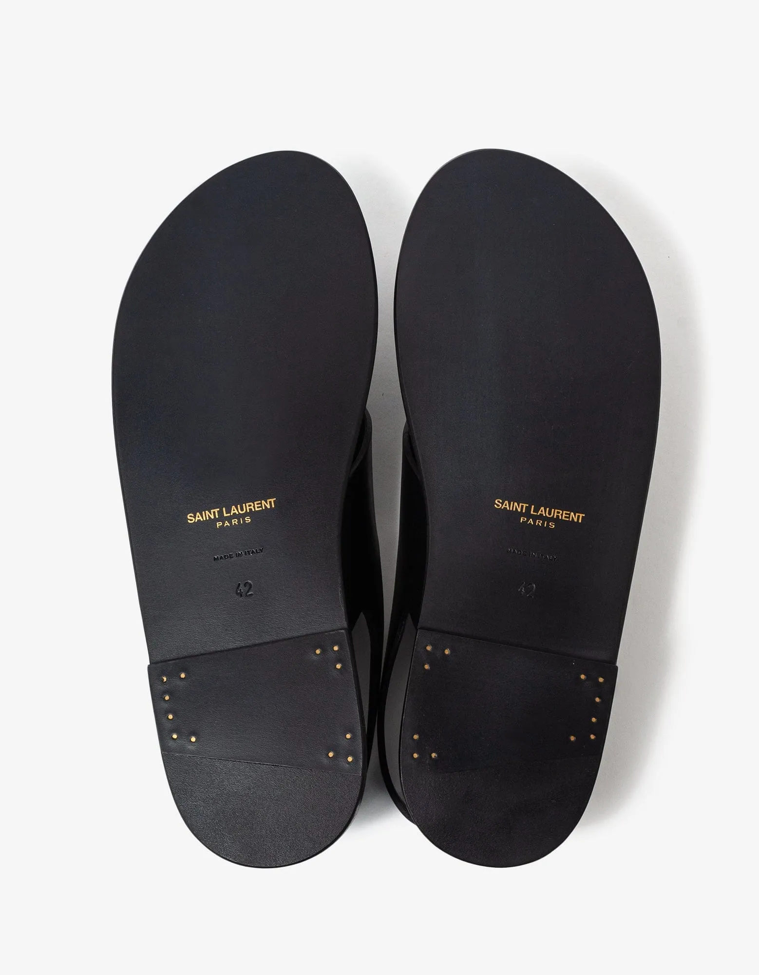 Saint Laurent Black Mojave Leather Sandals