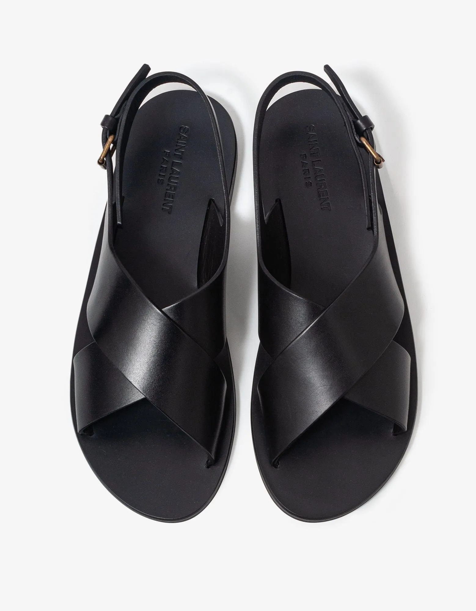 Saint Laurent Black Mojave Leather Sandals