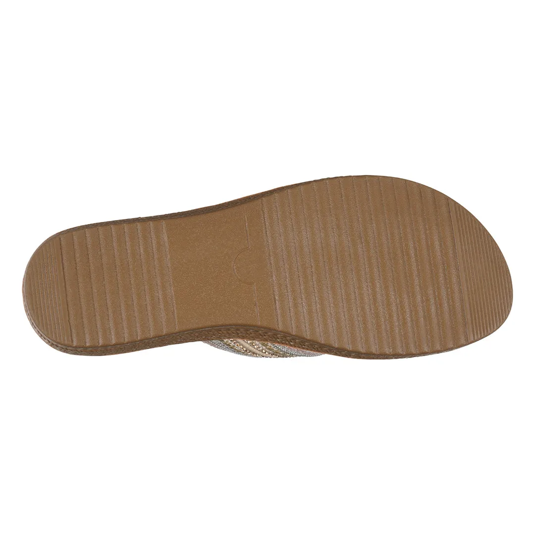 Women's Robyn Gold Embellished Cross Strap Sandals