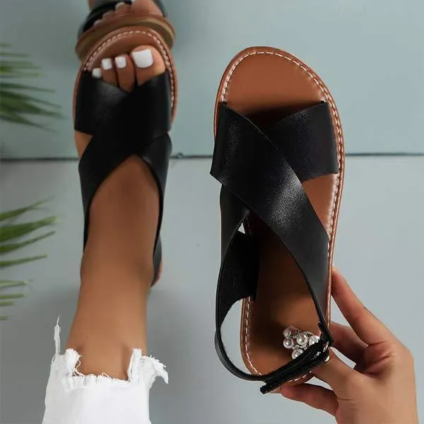 Women's Vintage Cross-Strap Flat Sandals 01991992C