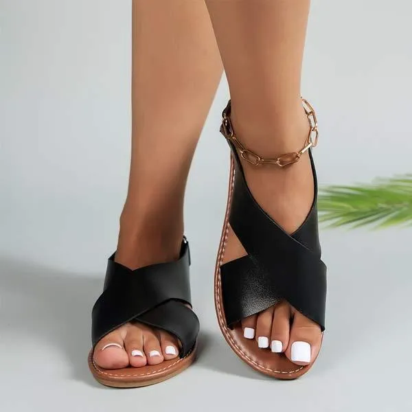 Women's Vintage Cross-Strap Flat Sandals 01991992C